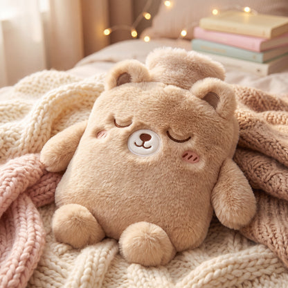 SnuggleBud - Twój Ciepły Przyjaciel Miękki Pluszak na Ból Brzucha Podczas Miesiączki i Zimne Dni🧸