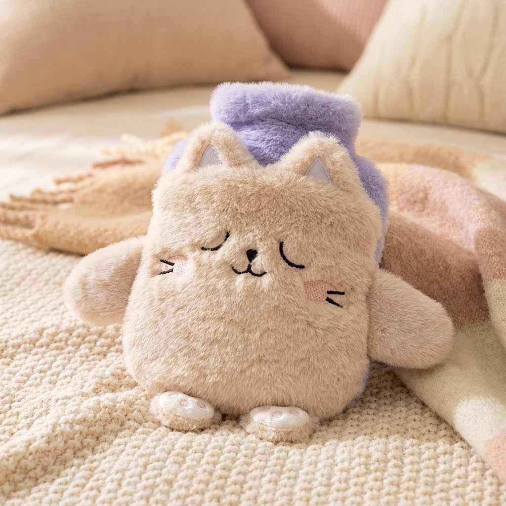 SnuggleBud - Twój Ciepły Przyjaciel Miękki Pluszak na Ból Brzucha Podczas Miesiączki i Zimne Dni🧸