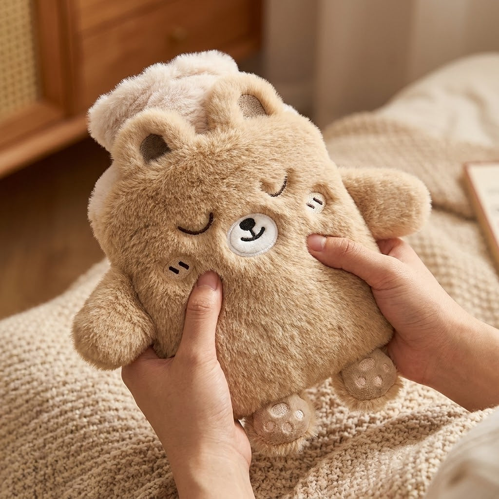 SnuggleBud - Twój Ciepły Przyjaciel Miękki Pluszak na Ból Brzucha Podczas Miesiączki i Zimne Dni🧸